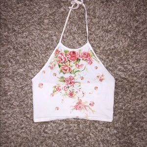 Flower halter crop top
